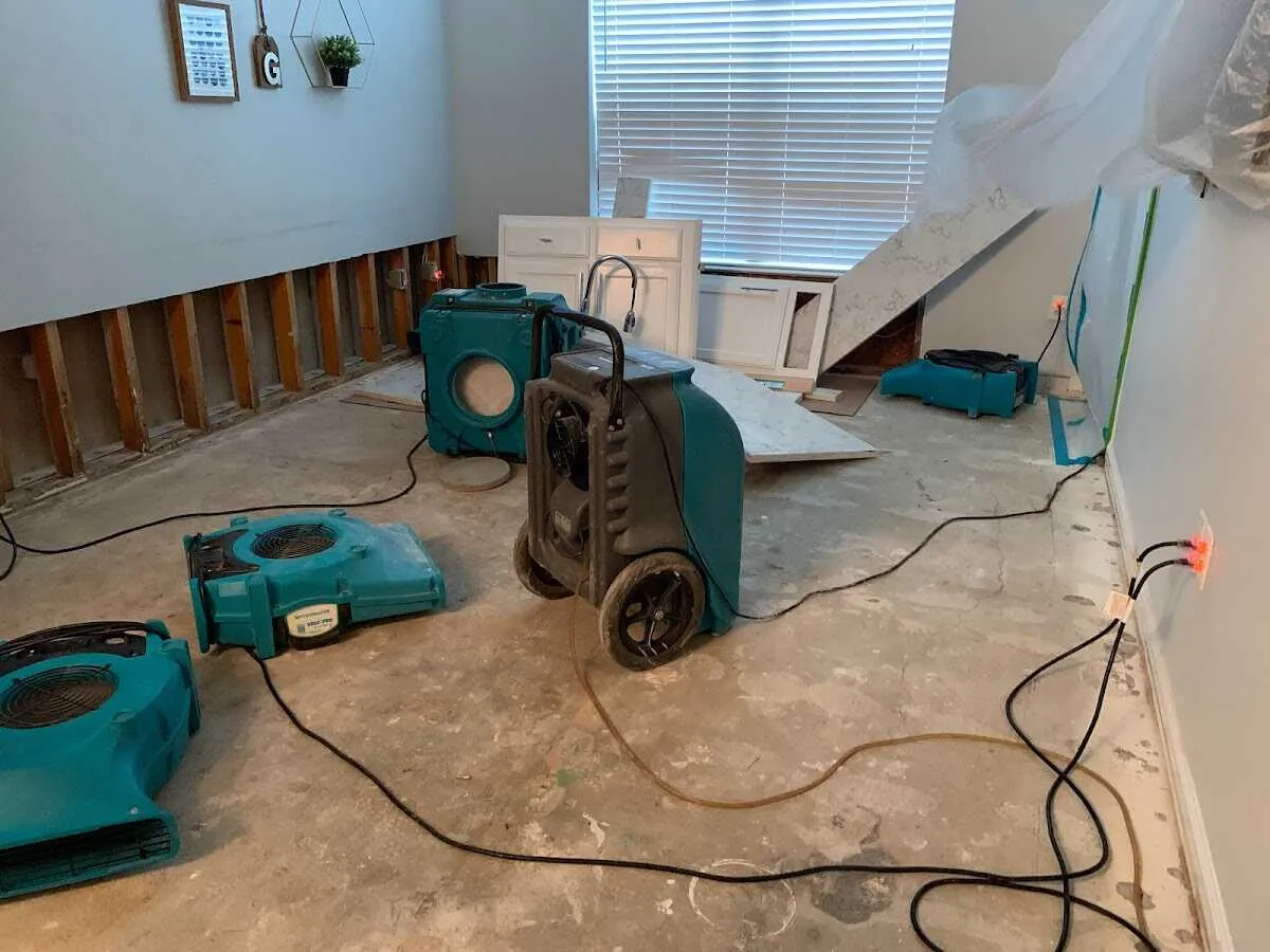 Dehumidifier in flood-cut room for Water Extraction & Removal in Oxon Hill